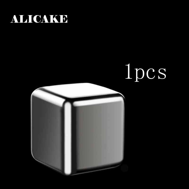 Ice Cubes Food Grade 304 Stainless Steel Metal Bar Whisky Stone Quick-Frozen Ice Wine Beer Cooler Reusable Set With Ice Cube Box: 1pcs