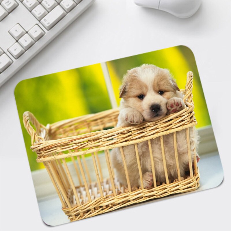 Cute Puppy Printed Mats Mice Pads Natural Rubber Mouse Pad No Locking Edge Big Small Size 22x18cm for Desk Pad Mice Mats