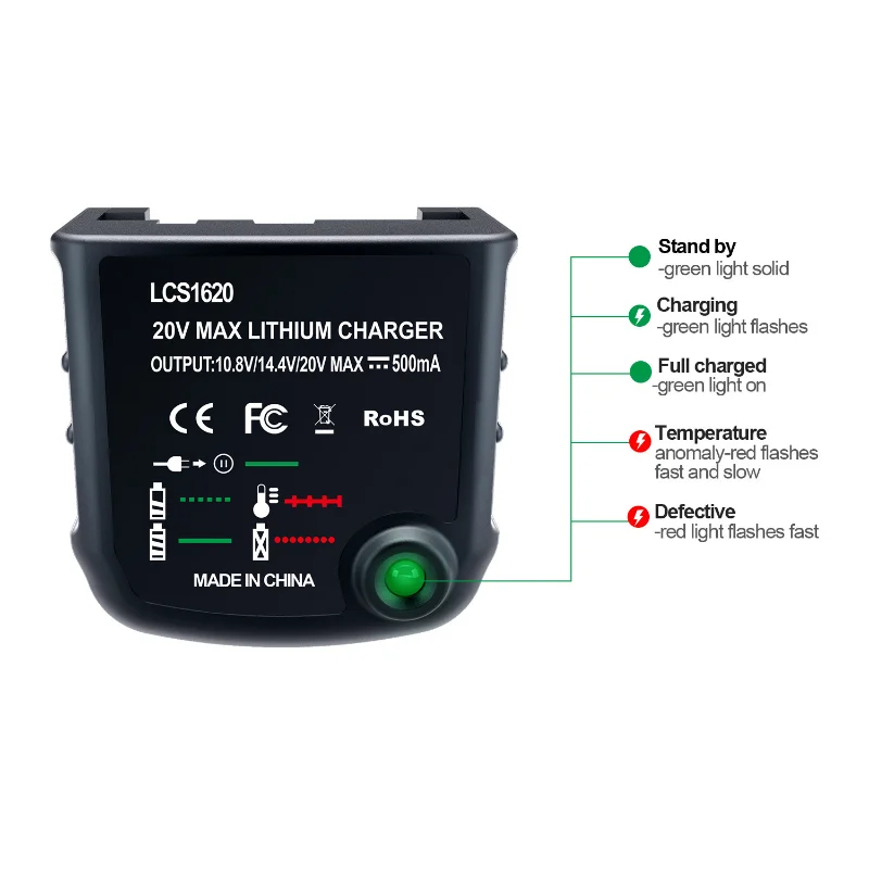 Li-Ion Batterie Ladegerät Für Black & Decker Li-Ion 10,8 V 14,4 V 20 V Serise LBXR20 LB20 LBX20 LBX4020 Elektrische bohrer Schraubendreher Werkzeug