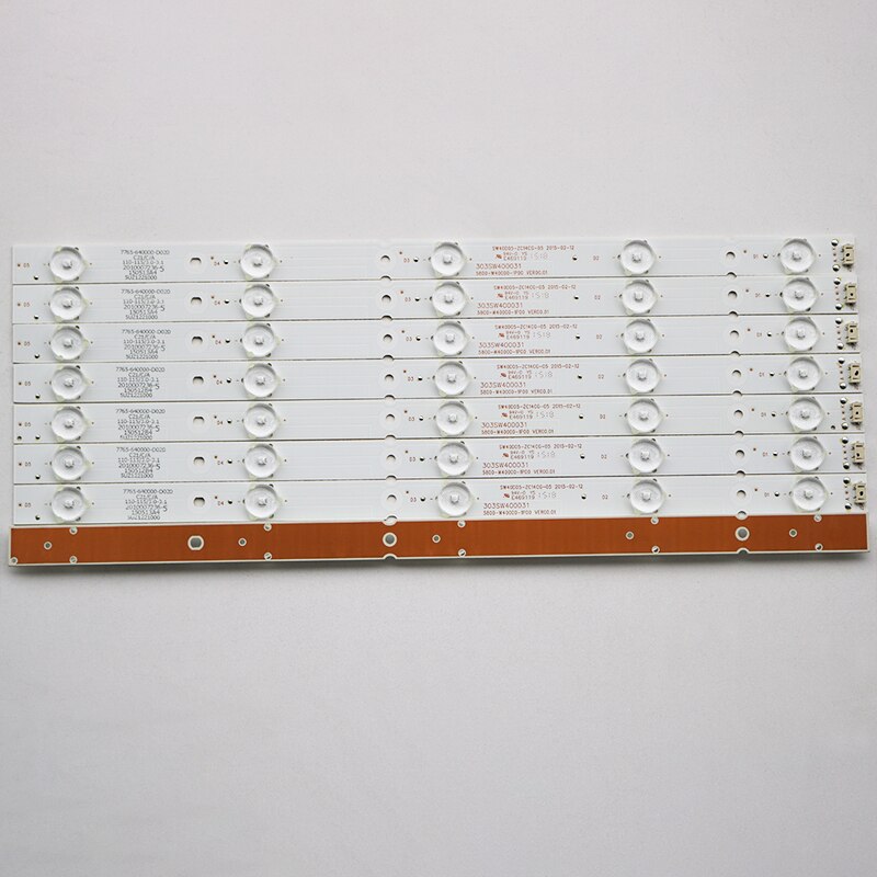 Barra de luz de fundo lcd para skyvale 40e6000, 8 tamanhos, 40e3000, 40x5, 40x3, 5800-w40000-3p/2p/1p00, 38.3cm, 100% novo