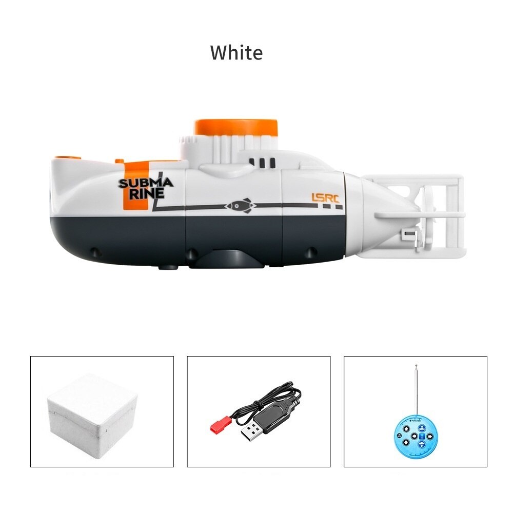 Mini Rc Submarine 6CH Radio Control Submarine Hover Functie Speelgoed Voor Aquarium Fish Tank Usb Oplaadbare Kids Kinderen: Black