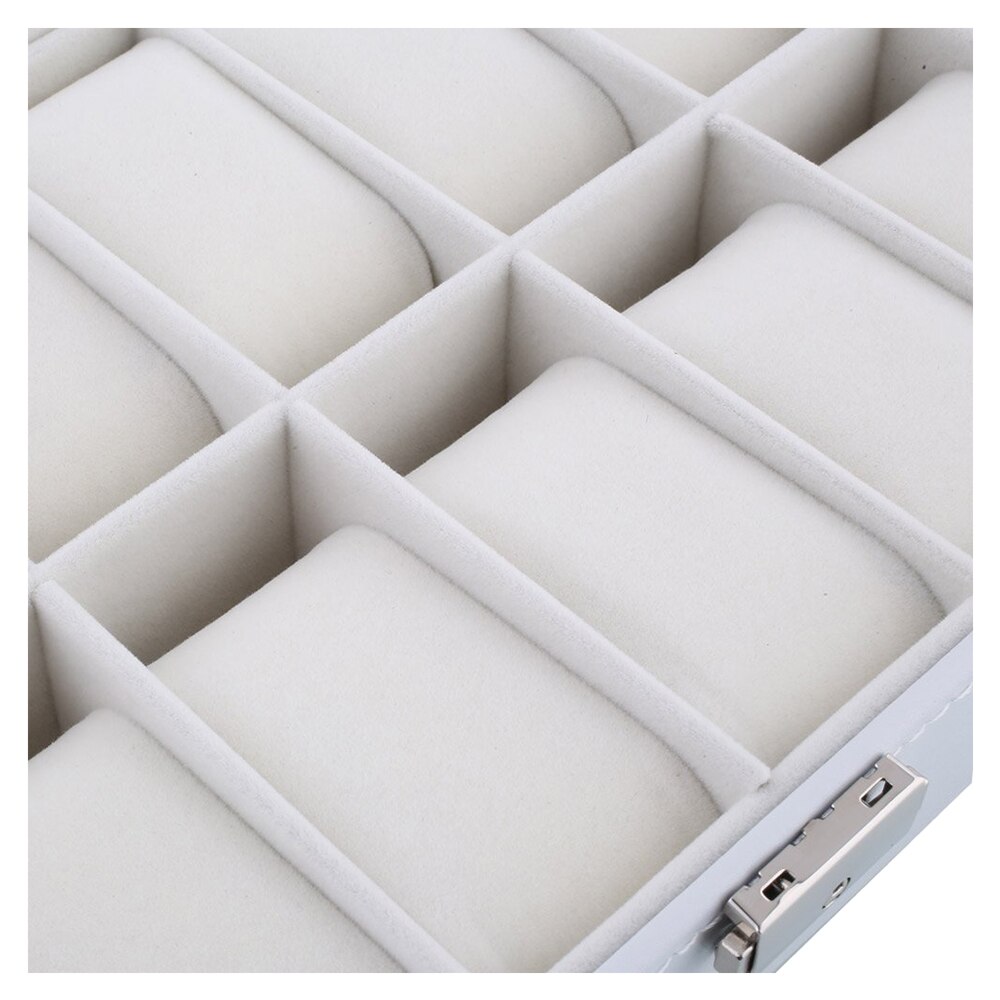 Ur display opbevaringsboks kasse hvid 12 gitre til multifunktionelle armbåndsure display kiste ure holder kiste