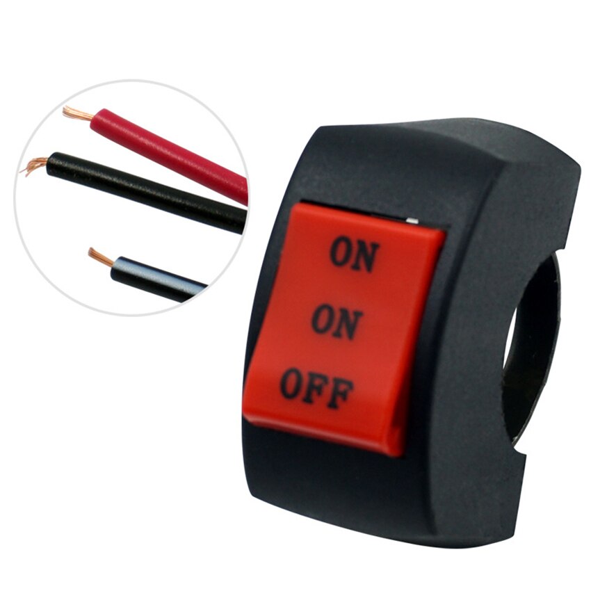 Interruttore faro moto moto ATV 22mm interruttore pulsante manubrio per fari fendinebbia 2 ON 1 interruttori Off (rosso)
