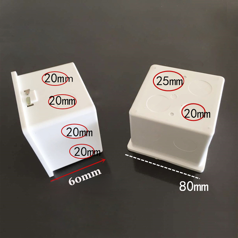 Universal Type 86 Cassette 60mm Deep Bottom Box Concealed Wall Mount Switch Box PVC Junction Box Flame Retardant