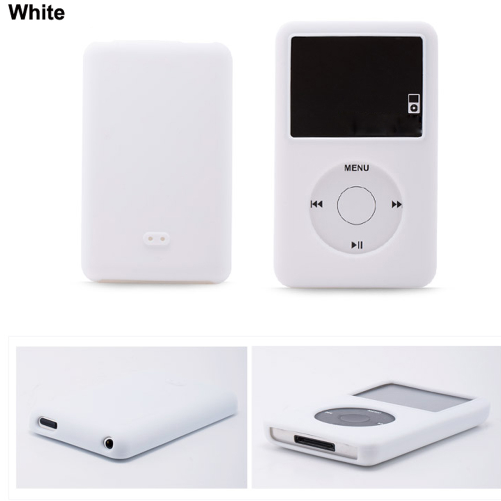 Soft Silicone Skin Case Cover Protective Shell for iPod 6th classic 80gb 120gb 7th classic thin 160gb: Light Grey