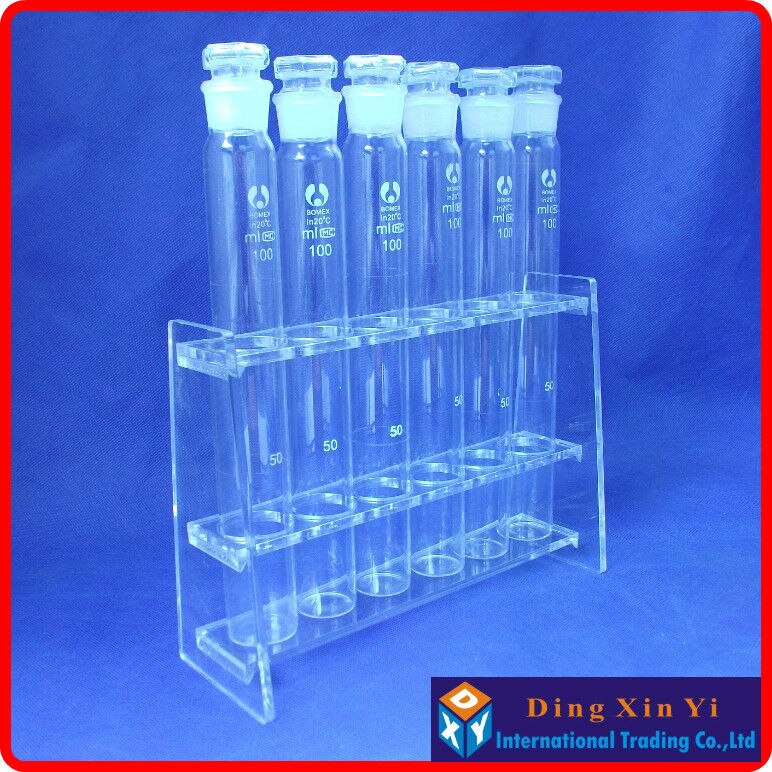 Lab 100mlx6 Organic glass colorimetric tube rack+6 pieces 100ml Glass colorimetric tube