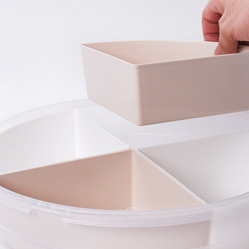 4-Compartment Vegetable Tray Snack Storage Box with Lid Fruit Bowl with Lid