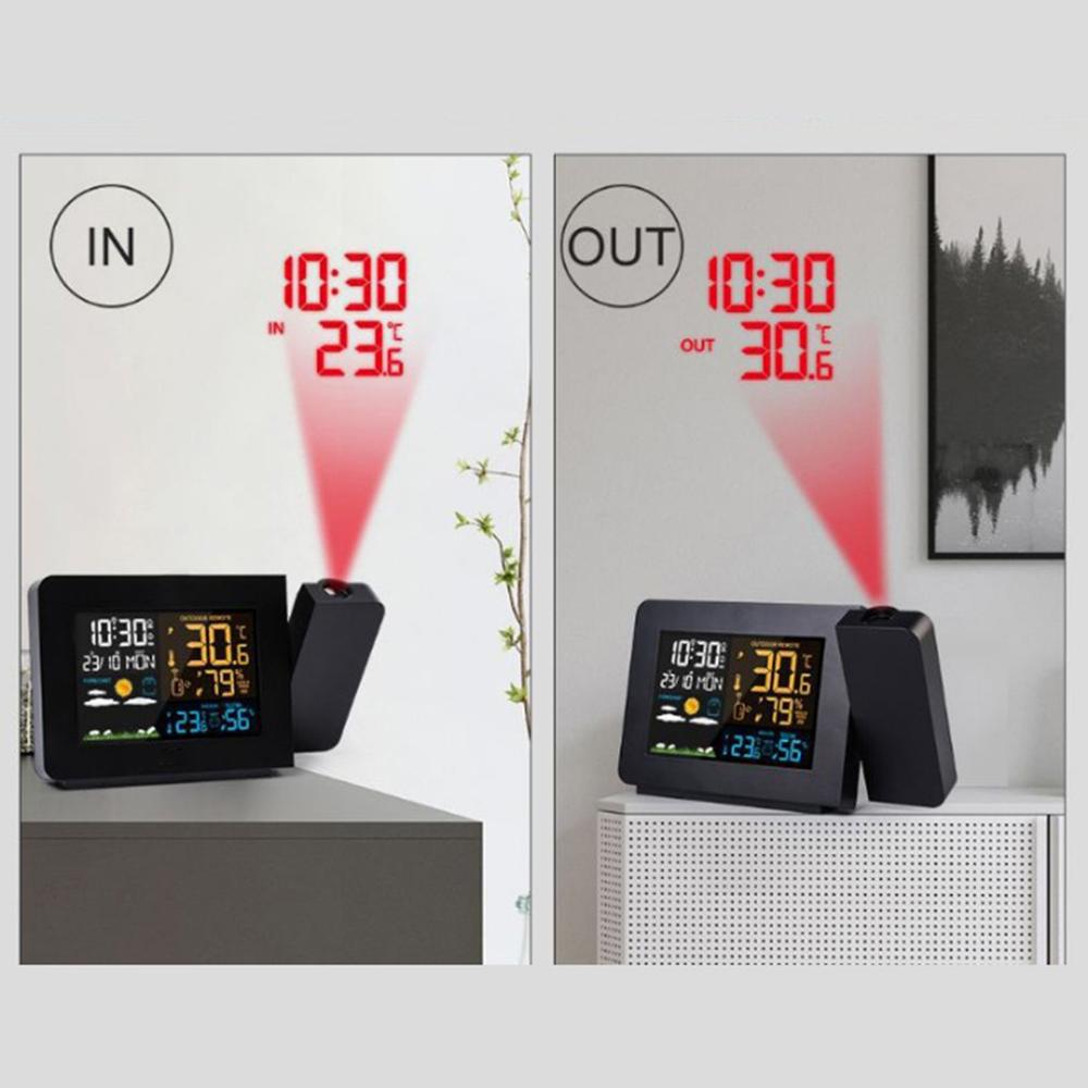 Multi-function Projection Clock Led Color Screen Weather Forecast Clock Electronic Clock Perpetual Calendar Weather Station