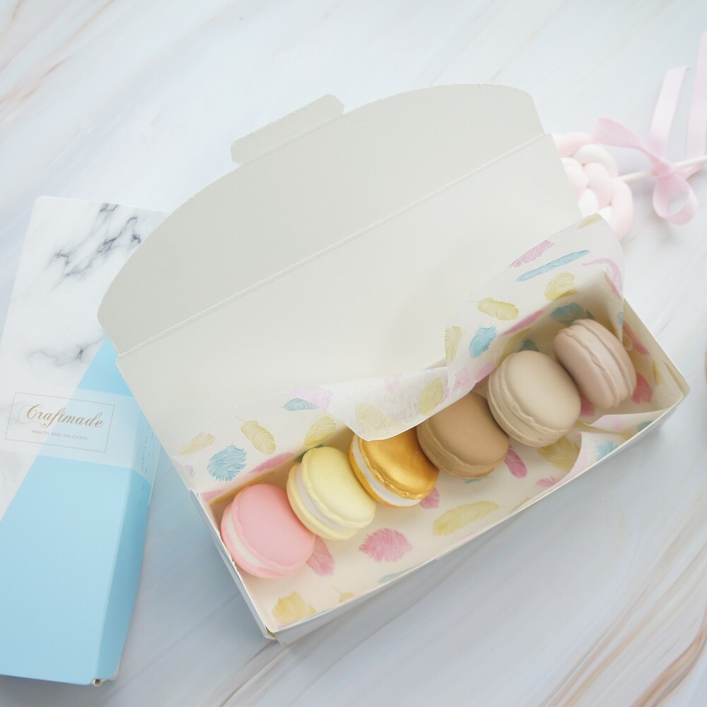 21.5*7.2*5 cm 10 stuks blauw marmer handgemaakte Papier Doos als bakken Macarons koekje snoep Chocolade bruiloft verjaardagsfeestje pack