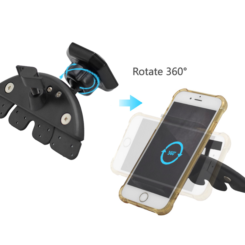 Soporte magnético para teléfono de coche 360, ranura universal para reproductor de CD de coche para iPhone, tableta, GPS, soporte para teléfono inteligente móvil