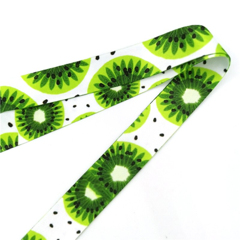 Frukt kiwi halsrem lanyard för nycklar nyckelring id-kort märkeshållare mobiltelefon remmar hänga rep webbing band nyckelsnöre