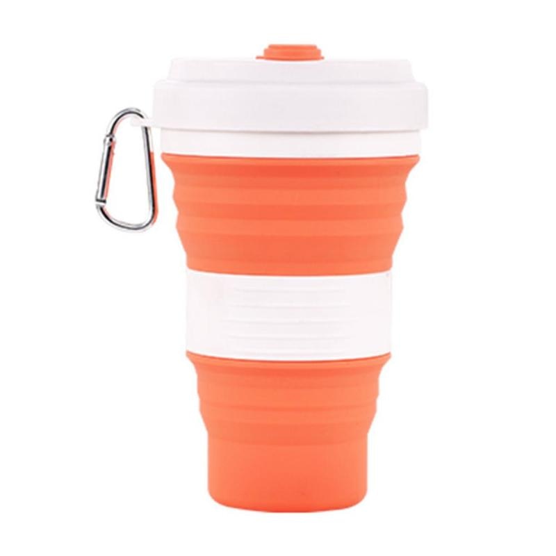 Faltbare Silikon Tasse Multi-funktion Faltbare Tragbare Silikon Wasser Becher 550mL Picknick Ich bin Freien Wandern Versenkbare Tasse