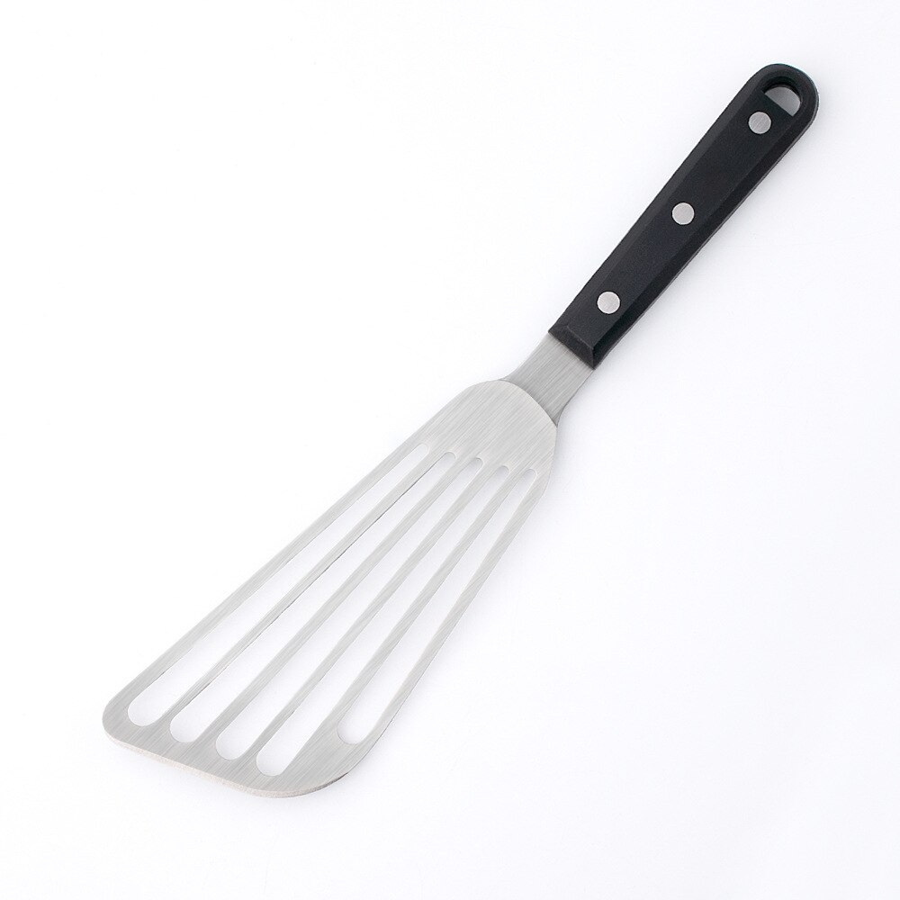 Køkken spatel slids turner køkken utæt skovl langt håndtag køkken ting multifunktionelt rustfrit stål madlavning bbq værktøjer: Spatel 3