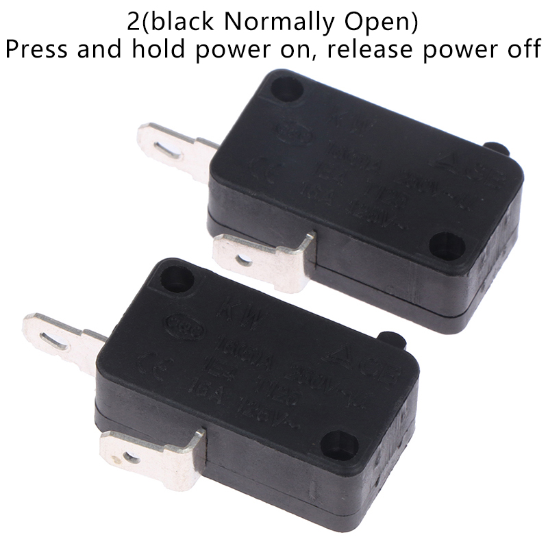 Micro Switch Microwave Oven Kw16(5)A250Vac KW3A Microwave Oven Door Micro Switch 125V/250V 16A Normally Open Switch: black