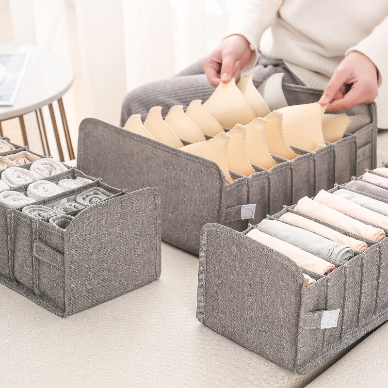 Wandschrank organizer für socken hause getrennt unterwäsche lagerung Kasten 7 Gitter Jeans bh veranstalter faltbare schublade organizer Schlafsaal
