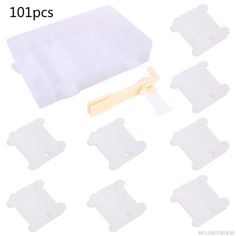 10pcs Embroidery Floss Thread Bobbins Plastic Cross Stitch Spool Storage Board Card Organizer Holder A22 21