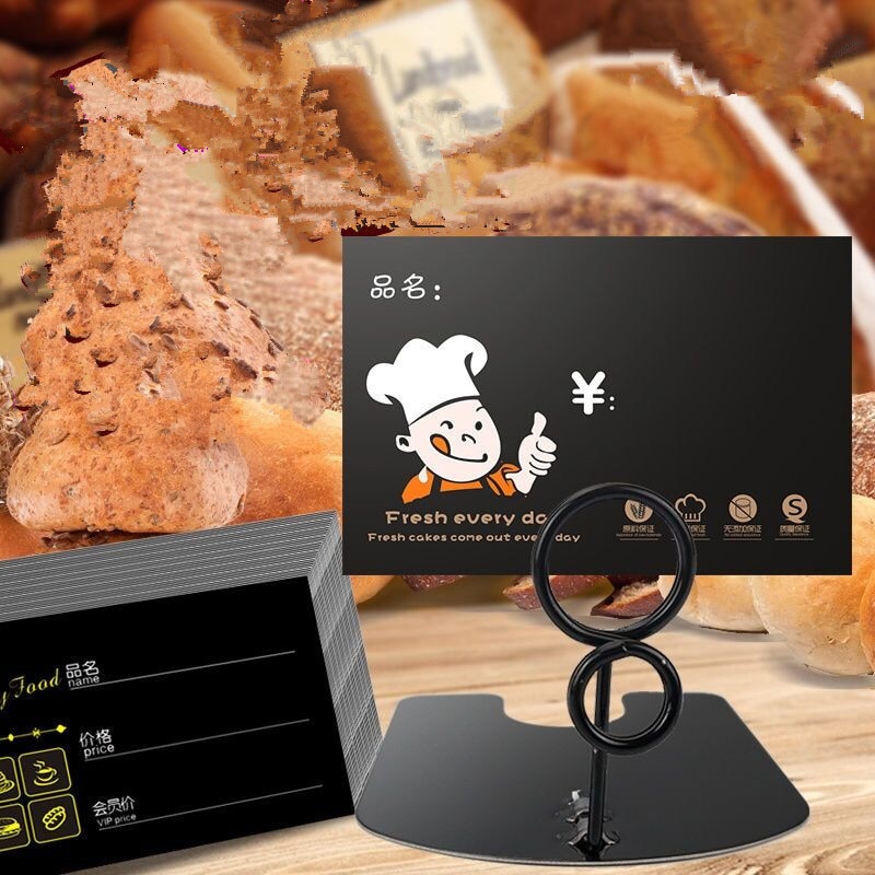 Tafelblad Menu Kaarthouder Nummer Recept Houder Voorbehouden Cake Brood Bakkerij Beugel Pop Label Clip Prijskaartje Reclame Clip