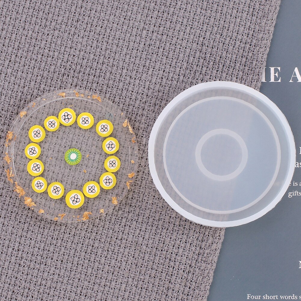 Bahn Form Epoxy Harz Silikon Formen Diy Umweltfreundliche Robust Hexagon Platz Runde Boden Halterung für Casting Beton Zement: round small 1pcs