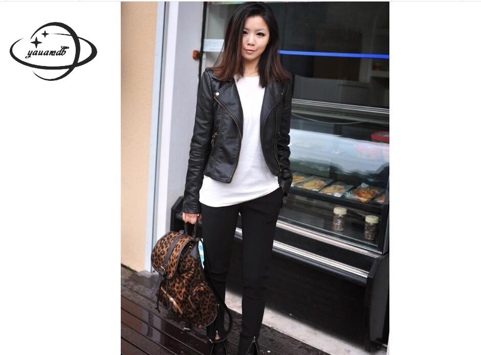 FAUX LEATHER SHINY QUILTING DOWN JACKET / F.BLK