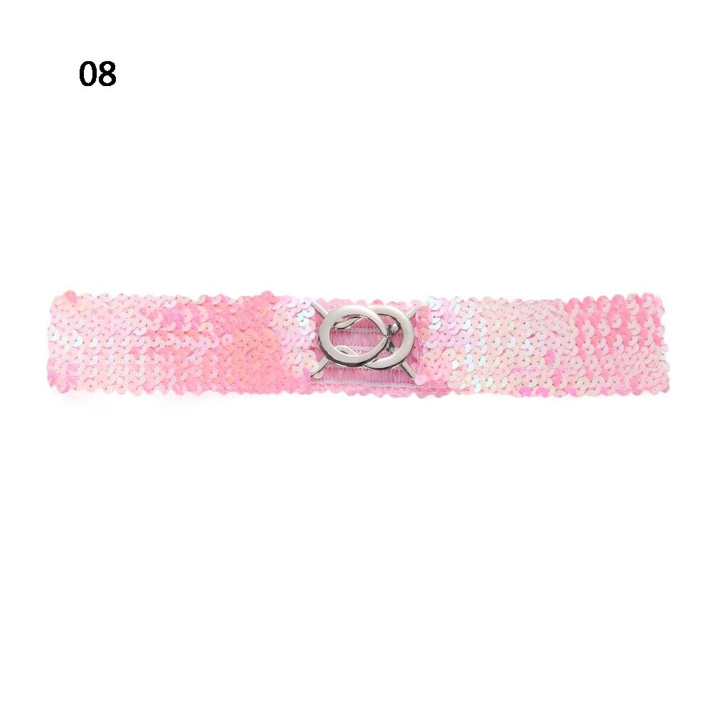 Guld bælte stretch mave bred linning wrap spænde korset kostume billigste desinger kvinder dame elastisk pailletter: 8