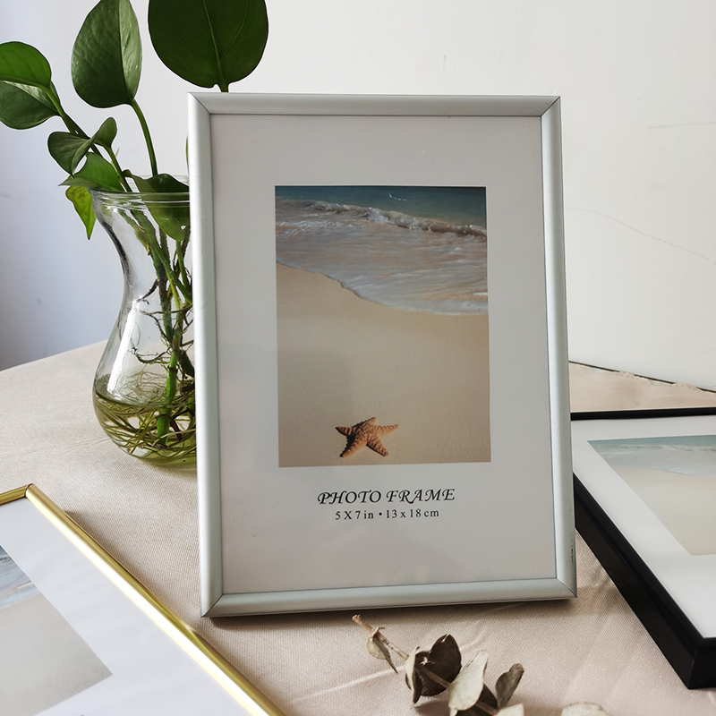 Petit cadre Photo en aluminium pour tenture murale avec plexiglas 9x13 13x18cm, cadre Photo en métal pour décoration Photo: 6 pouces / WHITE