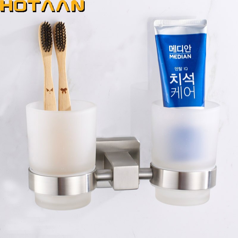 SUS304 Stainless steel Tumbler Holder Cup &amp; Tumbler Holders Toothbrush Holder Bathroom Accessories Banheiro YT-13408