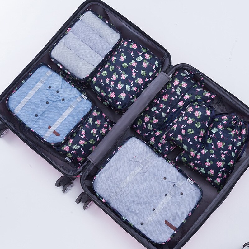 8 Uds Set viaje equipaje organizador bolsa impermeable viajes accesorios embalaje cubos maleta organizador para bolsas de almacenamiento para ropa: A03