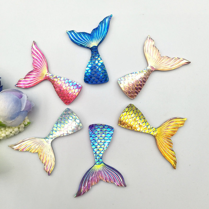 10pcs/lot 28*40mm Mermaid Fish scales tail resin wedding &Mermaid exhibition crafts accessories DIY