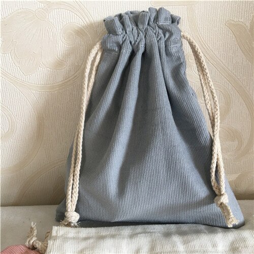 YILE 1pc Drawstring Corduroy Organizer Bag Phone Key Coin Party Bag 4 Colors to Choose N8502-7: Grey