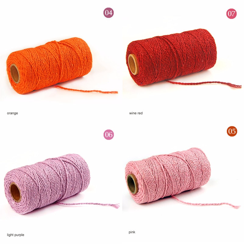 Snoet macrame snor reb håndværk håndlavet gør-det-selv bryllup indretning levering sytråd håndværker snor 100 yards bomuldssnore 19 farver