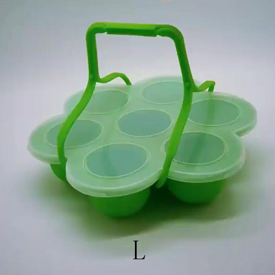 Silicone Egg Bites Molds Steamer Rack for Pressure Cooker Accessories: L Green Handle