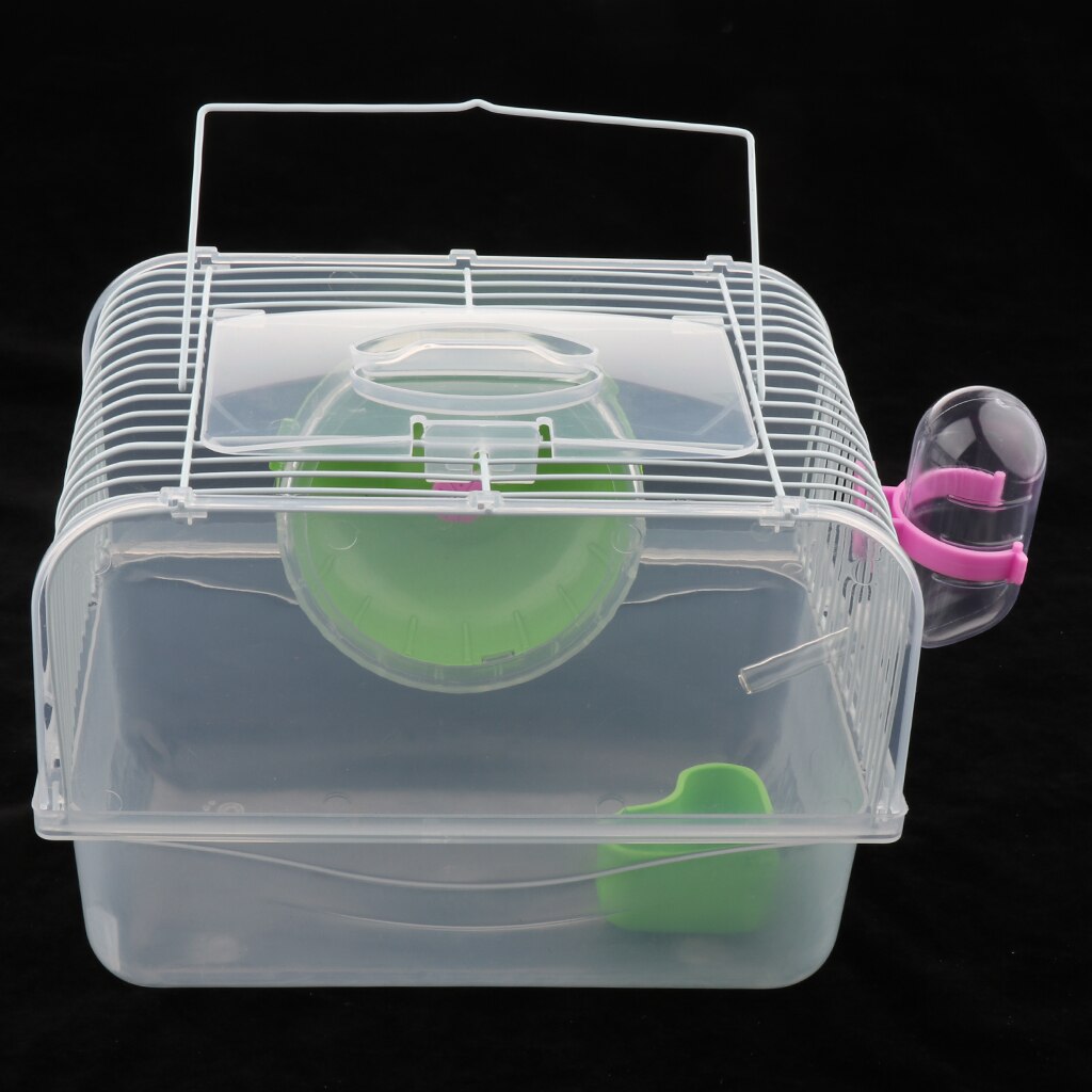 Portable Pet Hamster Cage Guinea Pig Gerbils Mice House with Heel: Green