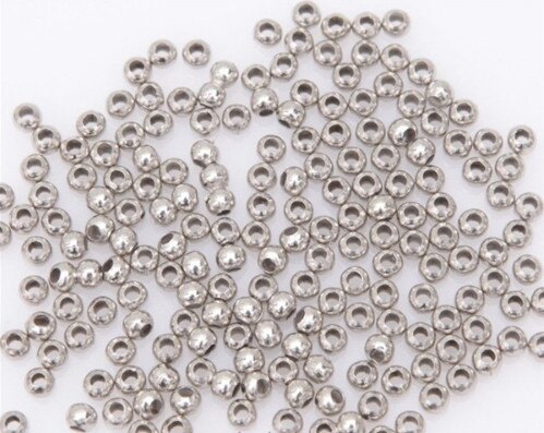 1000 Uds , bañado en plata Metal espaciadores redondas de accesorios para DIY pulsera de pendiente de collar de joyería de 3mm: White K