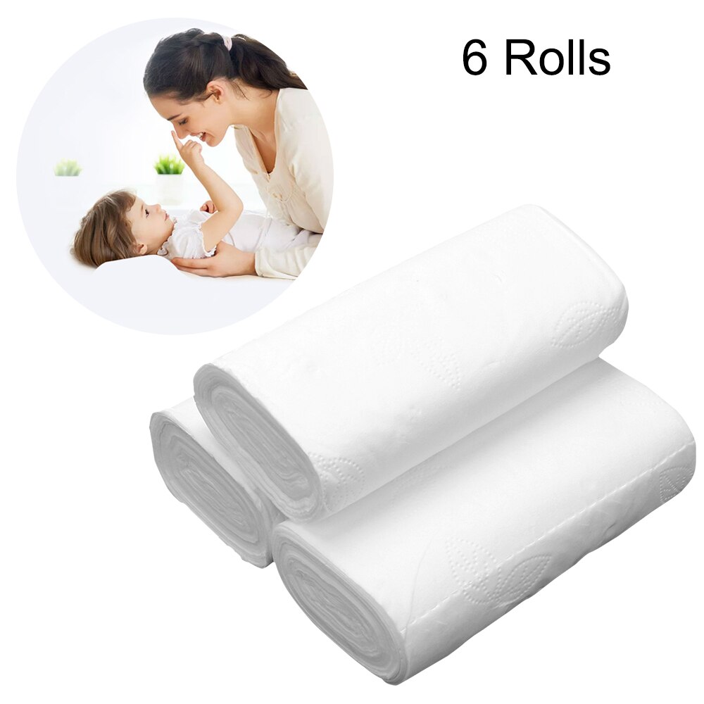 HILIFE Rolling Toilet Paper Coreless Napkins Roll 4 Layers 6 Rolls Hand Towels Home Bath Kitchen Tissue Papers
