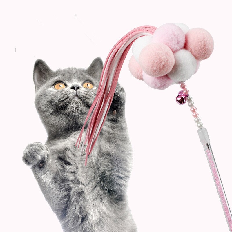 Juguetes para gatos, palillo interactivo para gatos, divertida caña de pescar para gatos, varita de juego, palo de plumas, accesorios para mascotas