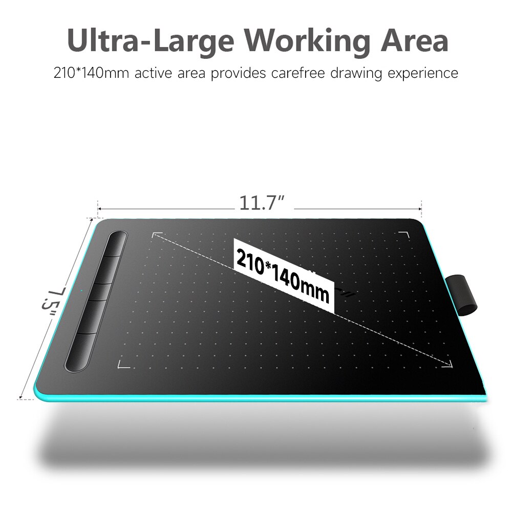 Graphics Tablet Drawing Tablet with 8192 Levels Pressure Sensitivity 5080LPI Resolution 230PPS Read Speed Graphics tablet Pen