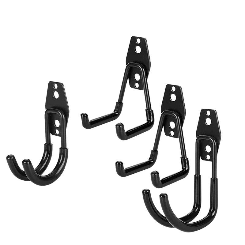 8 Pack Heavy Duty Garage Storage Hooks for Ladders & Tools, Wall Mount Garage Hanger Organizer with Anti-Slip Coating