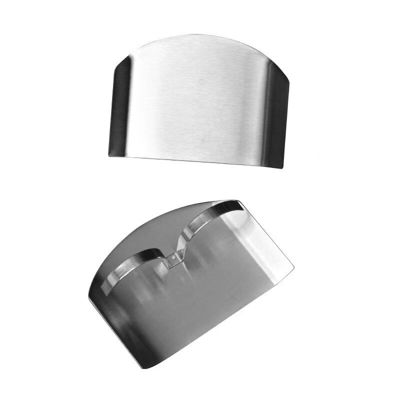 Stainless Steel Kitchen Finger Protection Tools Knife Cutting Hand Fingers Protector Knives Fingertips Tool Kitchen Gadgets: Double hole