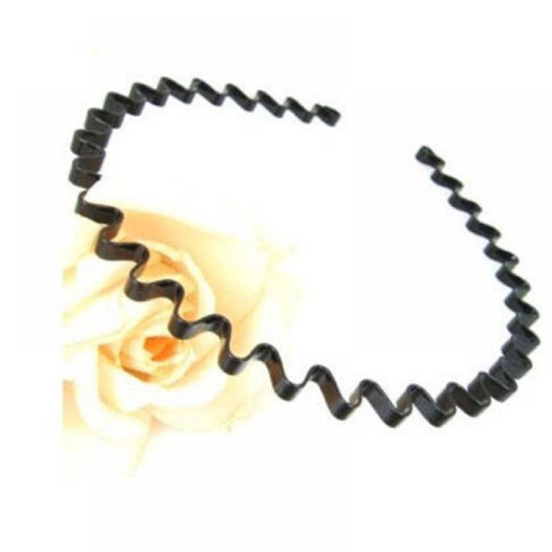 Volledige parels haarband hoofdband haar hoepel houder ornament vrouwen haaraccessoires parel haarbanden: Zwarte golf