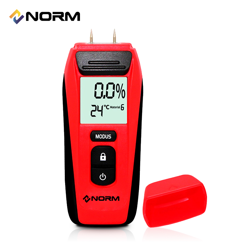 Norm Portable Digital Wood Moisture Meter Two Pins Humidity Tester 0.5 percent Accuracy Hygrometer Timber Damp Detector