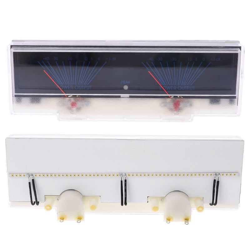 VU Meter Audio Power Amplifier Panel Dual Analog Level DB Meter With Backlight