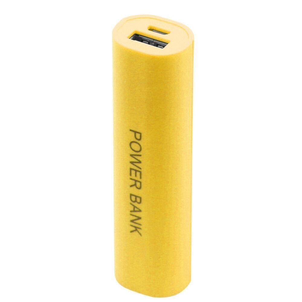 Portable Mobile USB Power Bank Charger Pack Box Battery W7N4 18650 Case For 1: Yellow