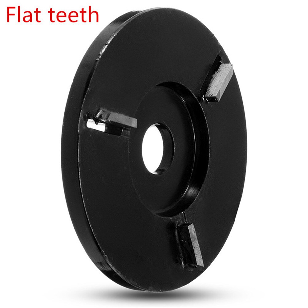 Angle Grinder Power Wood Carving Disc Woodworking Turbo Plane For 16mm Aperture Angle Grinder Attachment Milling Cutter: Flat teeth