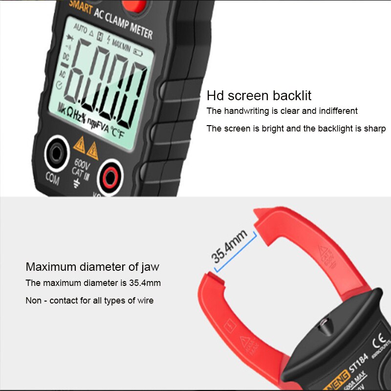 Intelligent Digital Multimeter Clamp Meter Multifunction Electrician Voltmeter High-precision Identification Measurement