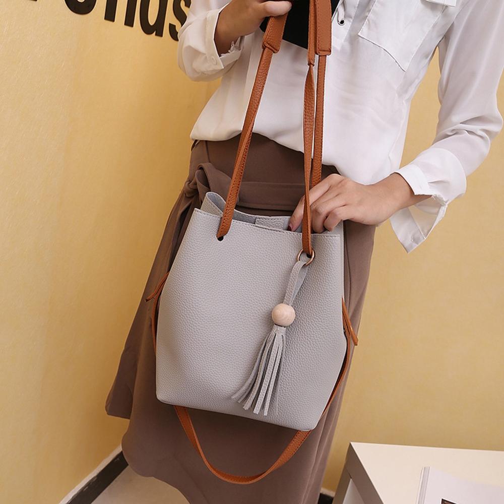 Dames leren tassen dames kwastjes portemonnee schoudertas handtas messenger tas crossbody tassen bucket bag torebki damskie