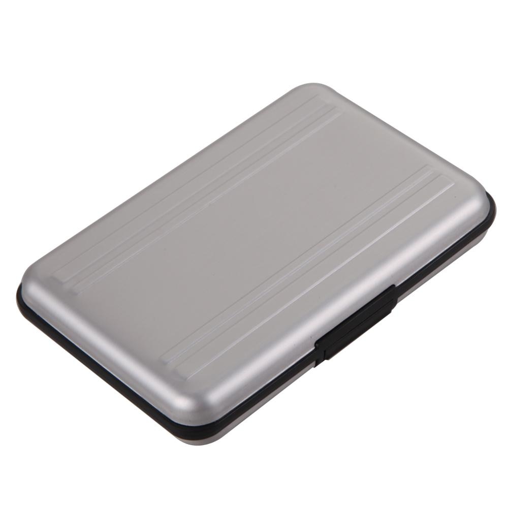 Scatola portaoggetti portatile per schede di memoria custodia in plastica argento 16 slot (8 + 8) per memoria Micro SD SD/ SDHC/ SDXC