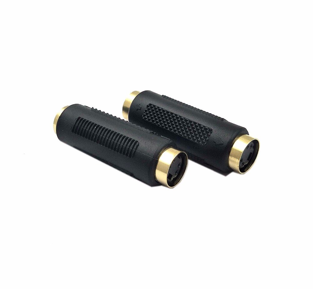 (2 szt.) Adapter S-Video łącznik żeński na żeński/zmiana płci, Mini Din 4-pinowy łącznik żeński na żeński S-Video Adapter przedłużający