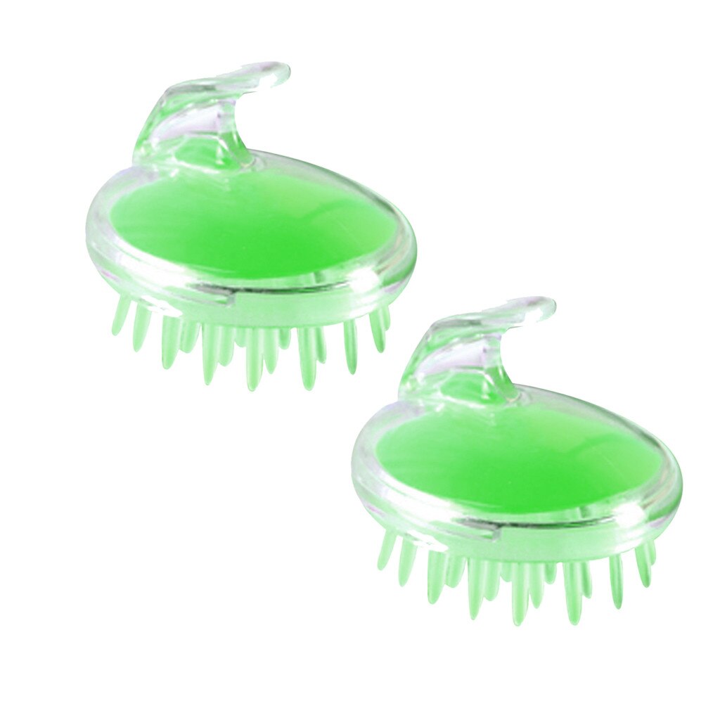 2Pc Siliconen Head Body Massager Shampoo Hoofdhuid Massage Borstel Siliconen Hoofd Shampoo Reiniging Massage Borstel Body Douche Borstel # nd: green