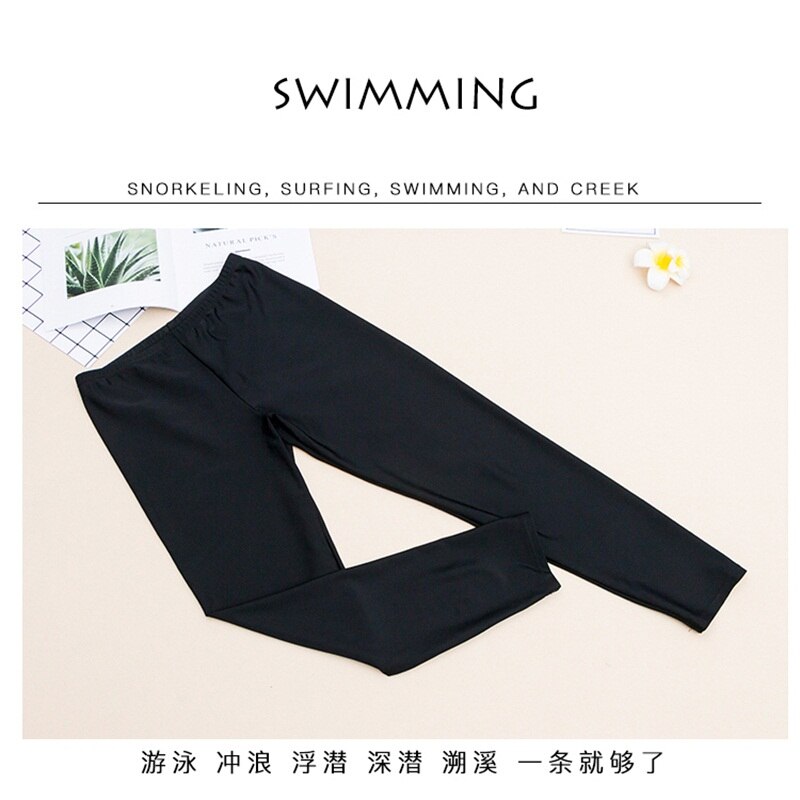Zwembroek dames hoge taille mesh broek buikcorrectie badpak slips broek knielengte gestreept patchwork surfbroek