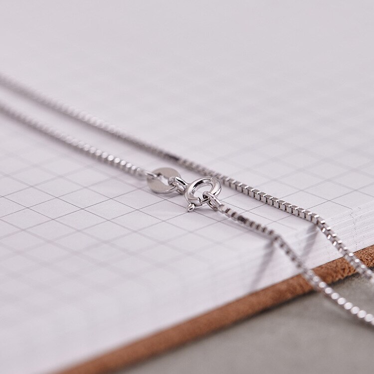 100% 925 Sterling Silber Grundlegende Choker Kette Für Frauen Box Chian Halskette Einstellbare 40cm, 45cm Fit Anhänger Charme Perlen Schmuck